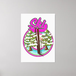 vintage rosa logotyp canvastryck