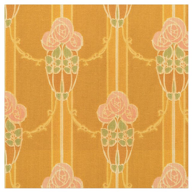 Vintage Rosa Mackintosh Stil Ro Cluster Mönster Tyg (Närbild)