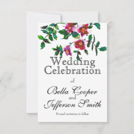 Vintage rosa magenta vattenfärg ro spara på  da spara datumet