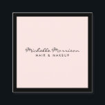 Vintage Rosa Makeup och Beauty Fyrkantigt Visitkort<br><div class="desc">Den här klassiska visitkortsmallen i mjuk rosa med svart gräns ge per professionell och förfinat första intrycket. En ren och enkel estetik med lätt vintage. © 1201AM-KREATIV</div>