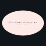 Vintage Rosa Makeup och Beauty Personlig Ovalt Klistermärke<br><div class="desc">Koordinerar med Vintage Rosa Makeup och Beauty Business Card-mall senast 1 201.00. Ditt namn är elegant formaterat i ett kursivt teckensnitt för en klassisk vintage på dessa personliger. Använda dessa klistermärken till att försegla kuvert eller paket, lägga till varumärket på produkter eller anpassa kontorsmateriel. Underbar för skönhetsalonger, stilister, nagelartister och...</div>