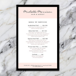 Vintage Rosa Makeup och Beauty Salon, Nail Salon Flygblad