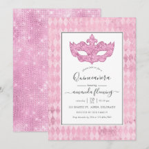 Vintage Rosa Maskerad Quinceañera