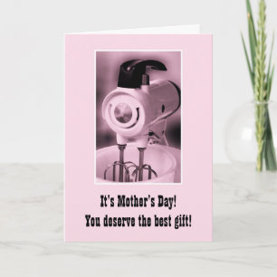 Vintage Rosa Mixer Lycklig Mors dag Humor Kort