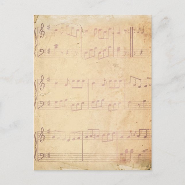 Vintage Rosa Music Lakan Vykort (Framsida)
