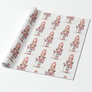 Vintage Rosa Nötknäppare Akvarell Minimalistisk Presentpapper