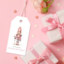 Vintage Rosa Nutcracker Vattenfärgsminimalistisk