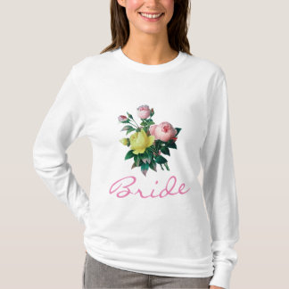 vintage rosa och blommor med blommor i gul ros skj t shirt