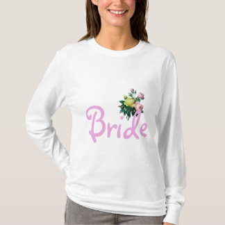 vintage rosa och blommor med blommor i gul ros skj t-shirt