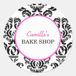 Vintage Rosa och svart etikett för Bakery-etikett 