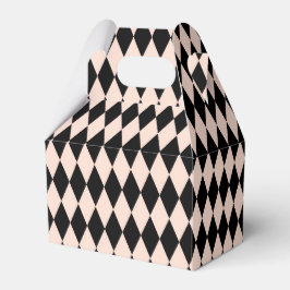 Vintage Rosa och svart Harlequin Mönster Presentaskar