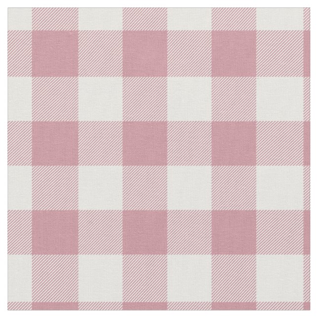 Vintage rosa och vit rutig gingham tyg (Närbild)