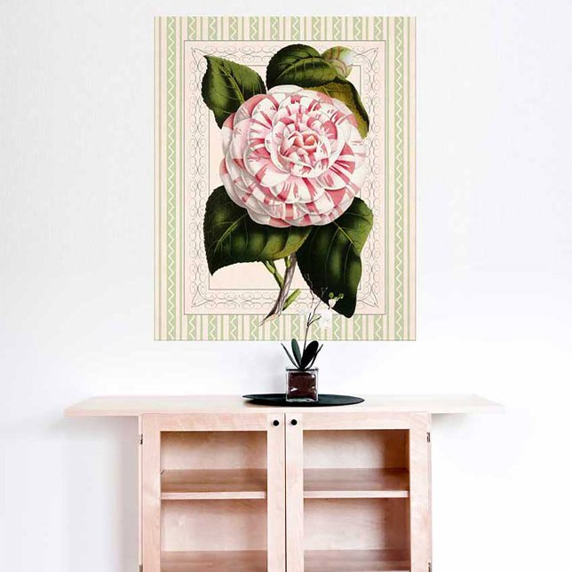 Vintage Rosa och White Camellia Shabby Elegance Poster (Skapare uppladdad)