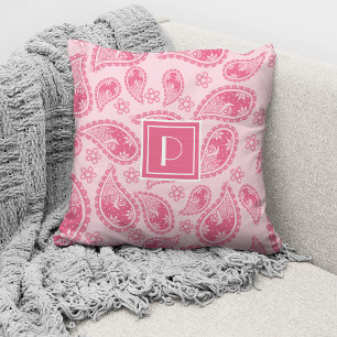Vintage Rosa Paisley Monogram Kudde