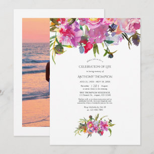 Vintage Rosa Peonies Blommigt Firande i Life Inbjudningar