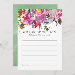 Vintage Rosa Peonies Möhippa Bride Advice Inbjudningar