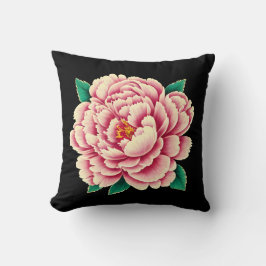 Vintage Rosa Peony Flower Kudde