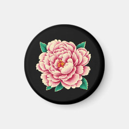 Vintage Rosa Peony Flower Magnet