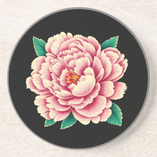Vintage Rosa Peony Flower Underlägg