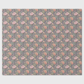 Vintage rosa peony-inslagspapper presentpapper