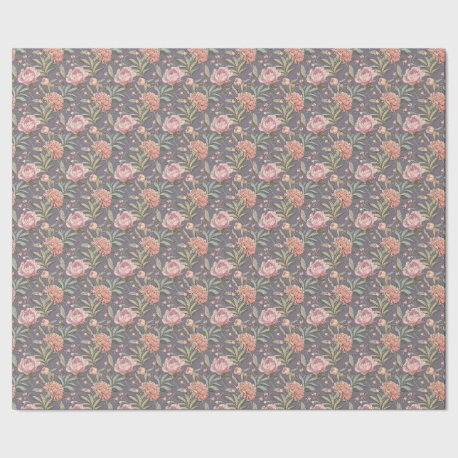 Vintage rosa peony-inslagspapper presentpapper (Seam)