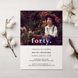 Vintage Rosa Play 40:e födelsedagsinbjudan om foto Inbjudningar<br><div class="desc">I vintage är födelsedagsfest inbjudan en perfekt för vilken ålder som helst, oavsett om du planerar en minnesfil i resa eller bara vill visa ett lustigt foto av din barndom. Byt ut fotot mot ett av dina egna barndomsfoton och anpassa åldern och texten efter dina önskemål. Kortets baksida är en...</div>