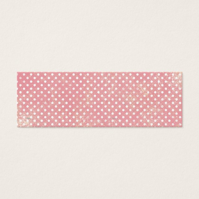 Vintage Rosa Polka dots Litet Visitkort (Framsidan)