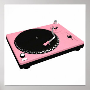 Vintage Rosa Record Player Poster