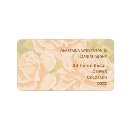 Vintage rosa romantic ro with golden fleurdelis adressetikett