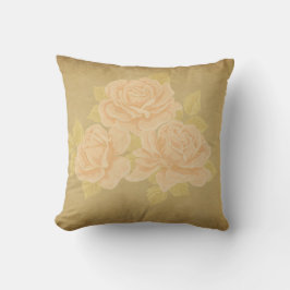 Vintage rosa romantic ro with golden fleurdelis kudde