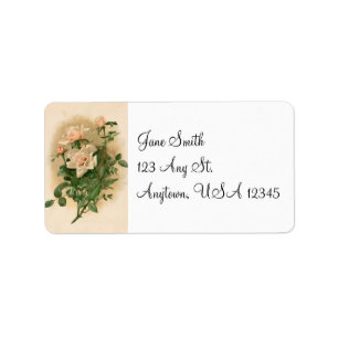Vintage Rosa ros Adressetiketter