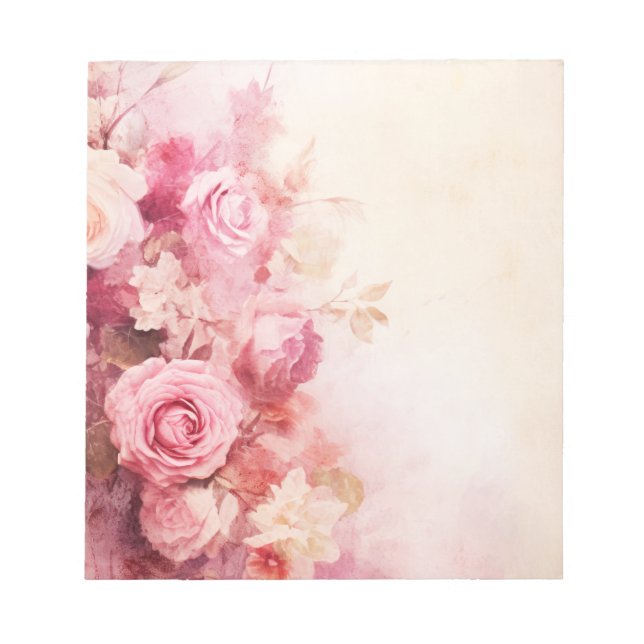 Vintage Rosa ros Anteckningsblock (Framsida)