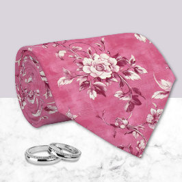 Vintage Rosa Ros Blommig Chinoiserie Slips