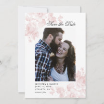 Vintage rosa ros blomsterfoto spara datumet