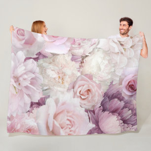 Vintage Rosa ros Botanical Garden Fleece Blanket