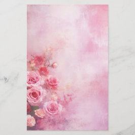 Vintage Rosa ros Brevpapper