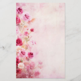 Vintage Rosa ros Brevpapper