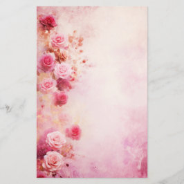 Vintage Rosa ros Brevpapper