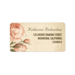 vintage rosa ros bröllop adressetiketter