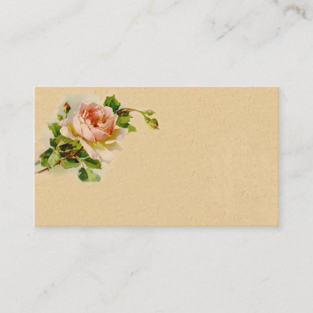 Vintage Rosa ros Business Profile Card Visitkort (Framsida)