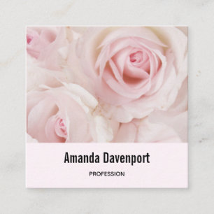 Vintage Rosa ros Elegant Bouquet Fyrkantigt Visitkort