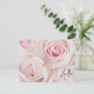 Vintage Rosa ros Elegant Bouquet Hej Helg Vykort