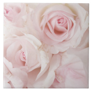Vintage Rosa ros Elegant Bouquet Kakelplatta