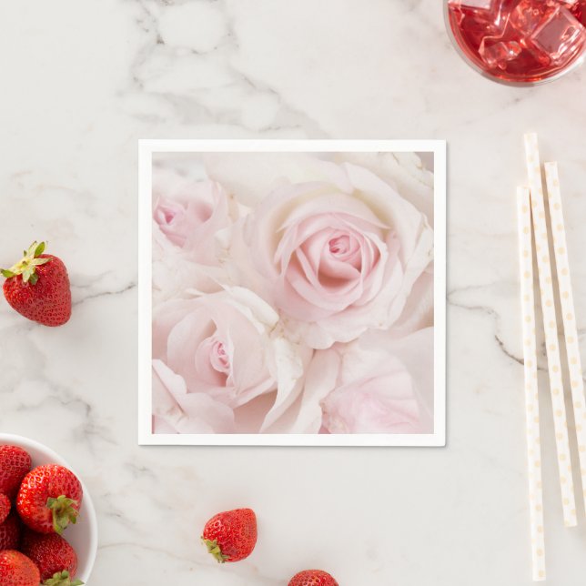 Vintage Rosa ros Elegant Bouquet Pappersservett (Insitu)