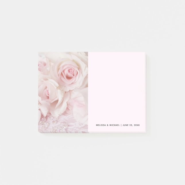 Vintage Rosa ros Elegant Bouquet Post-it Block (Framsida)