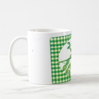 Vintage Rosa Ros Gingham Cottagecore Blommig Kaffemugg