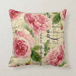 Vintage rosa ros hemmabruk för hemmakontoret kudde