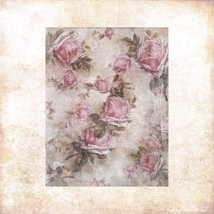 Vintage Rosa ros klippbok Papper
