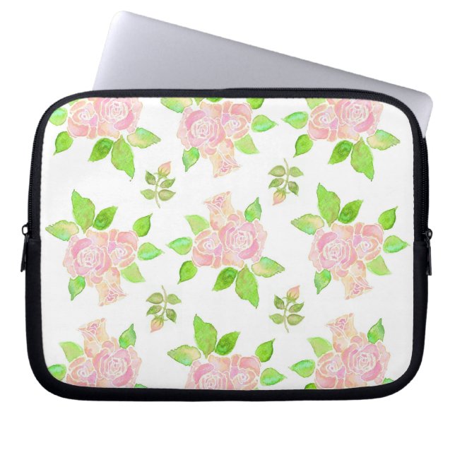 Vintage Rosa ros Laptop sleeve (Framsidan)