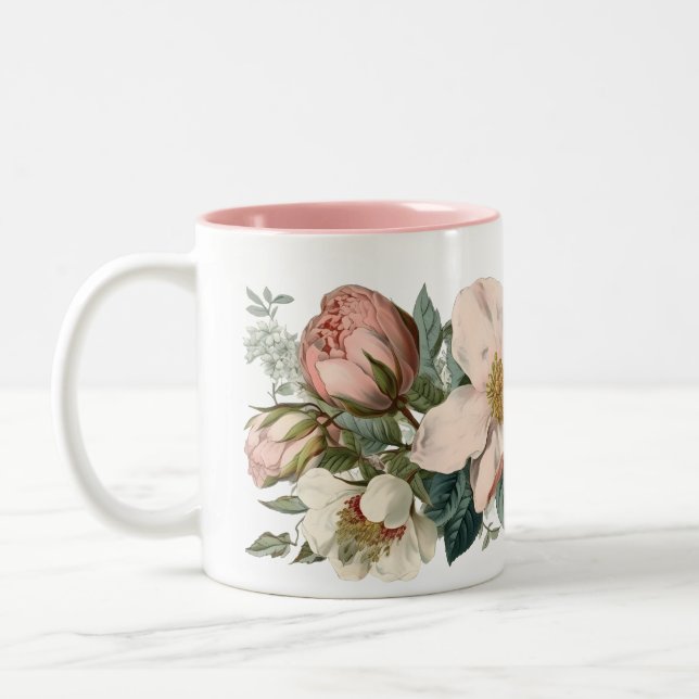 Vintage Rosa ros Mugg (Vänster)